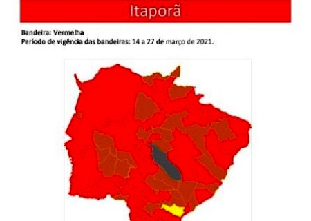 Alerta: Itaporã entra na Bandeira Vermelha contra Covid-19