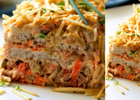 Torta fria de atum simples, fácil e rápida fica pronta em 15 minutos