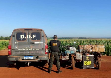 DOF apreende mais de 360 quilos de maconha em motos em Laguna Carapã