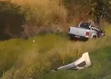Grave Acidente entre Itaporã e Maracaju Deixa Caminhonete Destruída (Veja Vídeo)