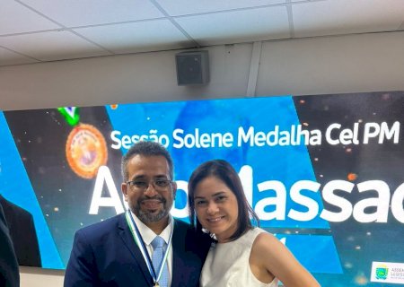 Dr. Wisnton Ramão Albres Garcia é agraciado com a Medalha 'Coronel PM Adib Massad' pela ALEMS (Fotoa e Vídeo)