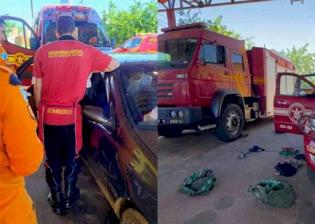 Bebê nasce dentro de carro após pais buscarem apoio no Corpo de Bombeiros