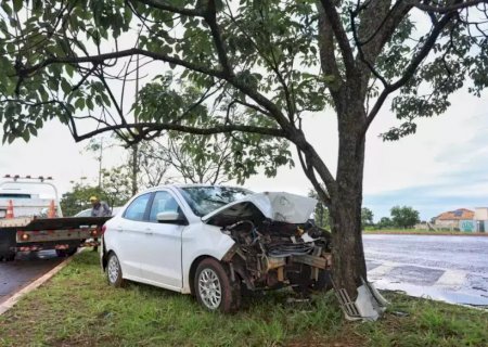 Motorista morre após veículo bater contra árvore em avenida
