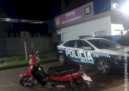 Perseguição policial termina com motociclista detido e uso de elastômero em Maracaju