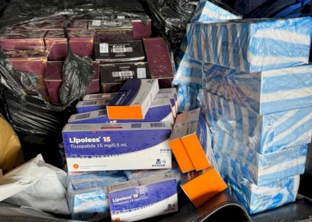 Carga ilegal de medicamentos para emagrecimento e produtos irregulares é interceptada em Dourados