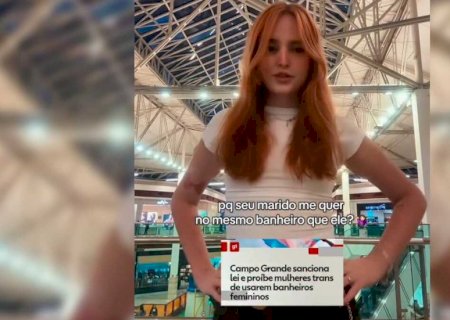 Influenciadora trans ironiza lei que proíbe utilização de banheiro feminino em Campo Grande