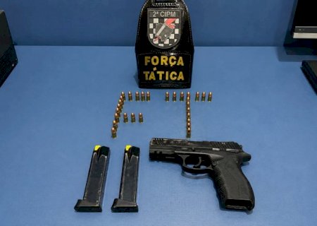 Força Tática prende dupla com pistola 9mm  após perseguição pelas ruas de Caarapó