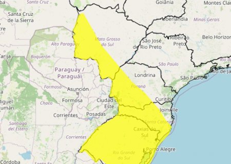 Inmet emite al3rta de chuva intensa e ventos de até 60 km/h a partir de quinta