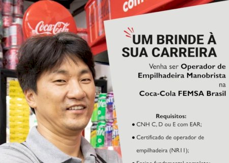 Itaporã: Coca-Cola FEMSA oferece oportunidade para Operador de Empilhadeira Manobrista
