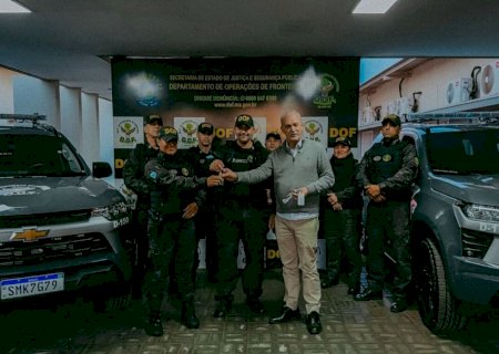 Geraldo Resende entrega viaturas e reforça atuação do DOF no combate ao crime na fronteira