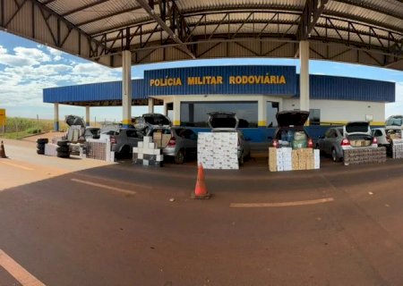 Perseguição termina com oito veículos e carga de R$ 1,9 milhão apreendidos