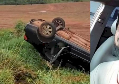 Motorista morre após veículo capotar entre  Ipezal e Deodápolis